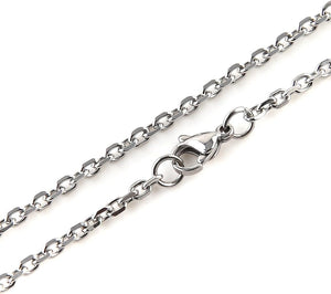 Mens Polished Stainless Steel Silver Cross Pendant Necklace 22+2 Inches Chain
