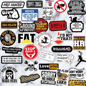 170 PCS Hard Hat Stickers (Dirty) for Tool Box, Helmet, Funny Stickers for Adults