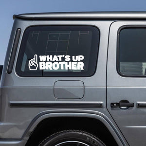 3PCS What's up Brother Car Sticker, Funny Vehicle Sketch Vinyl Decal for Laptop Window Door Bumper