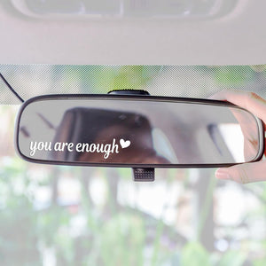 3PCS You are Enough Car Rearview Mirror Decals Stickers, Vanity Mirror Stickers Car Waterproof Decals (You are Enough, White)