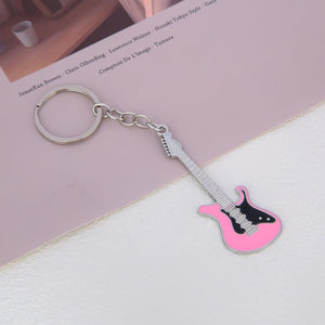 6pcs Aesthetic Punk Music Guitar Keychain, Guitar Keyring Cute Key Chain Key Rings For Music Lovers