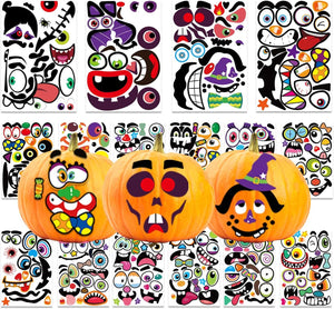 64 Pack Pumpkin Face Stickers Halloween Stickers for Kids Toddlers Halloween Pumpkin Decorating Stickers Large