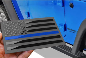 3 Pack Metal American Flag Emblem Decal,Thin Blue line Sticker (Thin Blue Line)