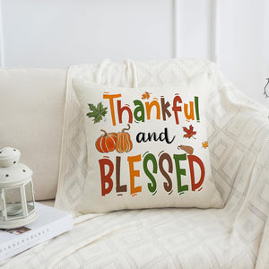 Thanksgiving Turkey Pumpkin Throw Pillow Covers 18 x 18 Set of 4