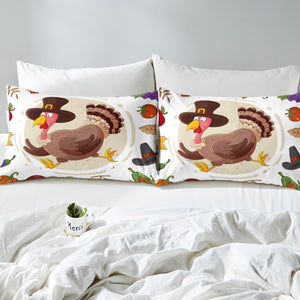 Wild Turkey Bed Sheets Set Full for Boys Kids Cute Turkey Sheet Set,Thanksgiving Day Gifts for Girls Women Autumn Harvest Decoration