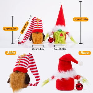 2-Pack Handmade Swedish Tomte Plush Gnomes Scandinavian Santa Elf