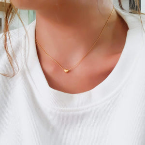 Aesthetic Gold Plated Heart Necklace Heart Pendant Necklace, Boho Jewelry