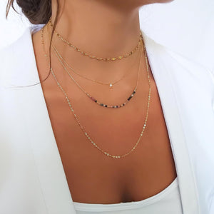 Short Gold Necklace for Women with Swarovski Teardrop Pendant, Length 15-17 Inches