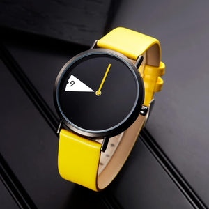 Creative Watch Ultra-Thin Strap Casual Fashion Quartz Minimalist Watch, Yellow