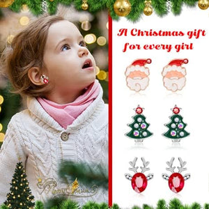 20 Pairs Christmas Earrings for Women, Holiday Xmas Dangle Earrings Bow Tree Bells Snowflake Light Earrings