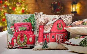 Christmas Pillow Covers 18 x 18 Inches Set of 4 - Xmas Series Cushion Pillow Cover