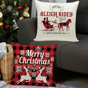 18 x 18 Inches Set of 4 - Xmas Series Cushion Cover Case Pillow Custom Zippered Square Pillowcase