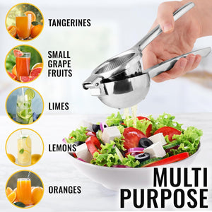 Kitchen Lemon Squeezer Stainless Steel - Premium Quality, Heavy Duty Solid Metal Squeezer Bowl