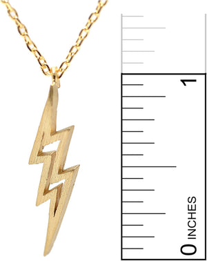 Handcrafted Brushed Metal Lightning Bolt Necklace