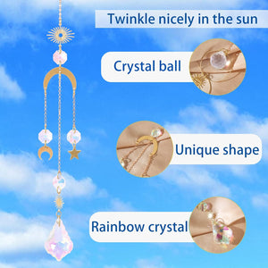 6Pieces Colorful Crystals Suncatcher Hanging for Window Crystal Ball Prism Rainbow Maker Pendants