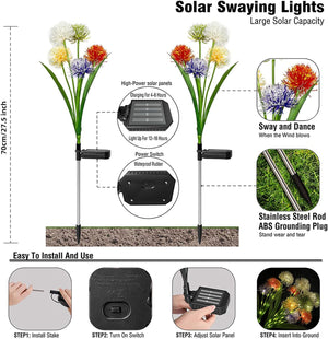 Solar Garden Lights Innovative Upgraded for Outside Waterproof Landscape Lighting/Pathway/Yard Décor