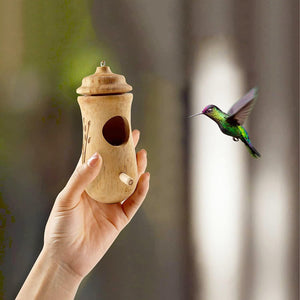 2PCS Hummingbird House 2022 New for Outside Wooden Hanging Hummingbird Houses Garden Decor