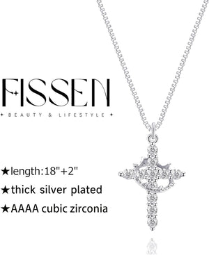 Silver Cross Necklace for Women Christmas Birthday Gifts for Women Cross Jewelry