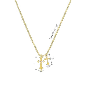 Cross Necklace for Women Dainty Cross Pendant Choker 14K Gold Plated Trendy CZ Diamond