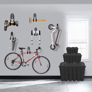 Garage Hooks, 12 Pack Wall Mount Storage Holders with 2 Extension Cord Storage Straps, Heavy Duty for Utility Organizer