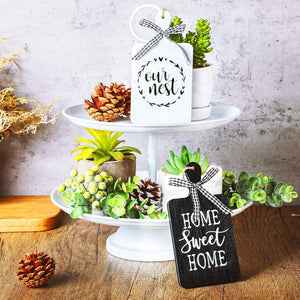 2 Pieces Farmhouse Tiered Tray Decor Home Wood Sign Our Nest Cutting Board Sign Farmhouse Wood Hanging Wall Art Sign Rustic Wood Sign for Home Dining Living Room Bar Cafe Decoration