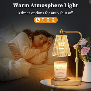 Candle Warmer Lamp with Timer Dimmer Adjustable Height for New Home Bedroom,Birthday Gifts for Women,Vintage Home Decor for Scented Jar,Valentines Day for Her