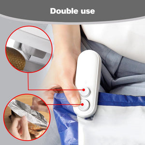 2 in 1 Mini Bag Sealer for Sealing and Cutting, 2025 New Portable Rechargeable Handheld Vacuum Food Sealer Bag Sealing Machine for Chips Snacks Plastic Bags Fresh Storage (White)