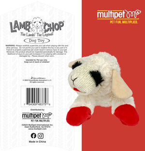 Multipet Mini Lamb Chop Officially Licensed, Plush, Squeak Pet Toy (White, 10')