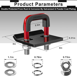 Hitch Tightener for 1.25" and 2" Hitches 304 Stainless Steel Red Hitch Tightener Anti-Rattle Stabilizer Rust-Free Heavy Duty Lock Down Quiet- Red Protective Anti-Rust Coating