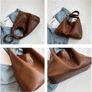 Hobo Bags for Women Tote Bag Retro PU Leather Crossbody Bag Soft Shoulder Purses Handbags Large Capacity 2pcs, Coffee