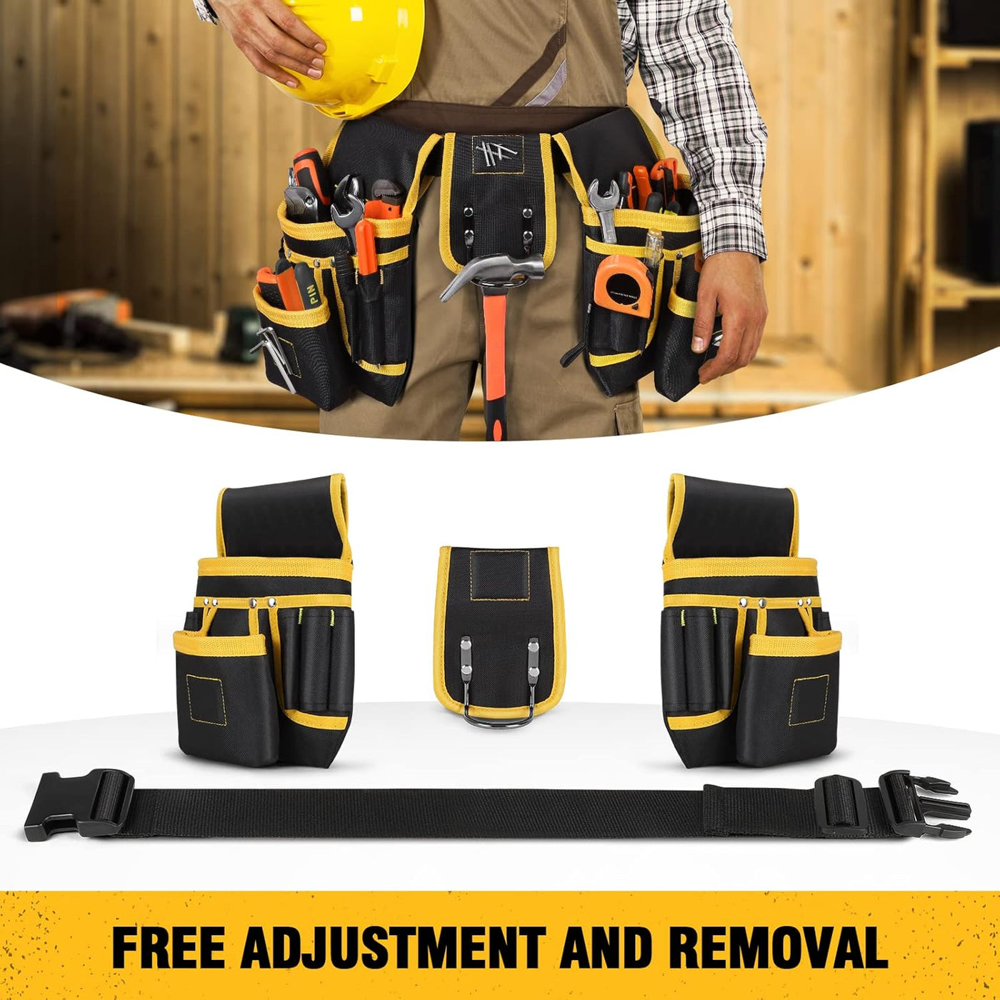 Hanvate Electrician Tool Pouch, Magnetic Tool Belt Pouches With Hammer