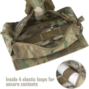 Tactical Dump Drop Pouch, Dangler Pouch Utility Tool Pack Sub Abdominal Carrying Bag EDC Pocket Organizer Accessories for Plate Carrier Chest Rig, Camo