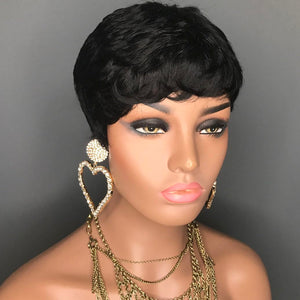 Pixie Cut Wig Human Hair Short Human Hair Wigs for Black Women Short Cut Natural Wavy Wigs