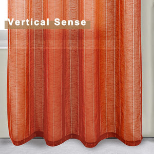 Sheer Terra Cotta Curtains 84 Inch Length 2 Panels Set, Grommet Faux Linen Drapes Light Filtering Semi Sheer Curtain (2 Panels)