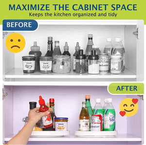 Set of 4, 10 Inch Non-Skid Lazy Susan Organizer for Cabinet, Pantry Organization