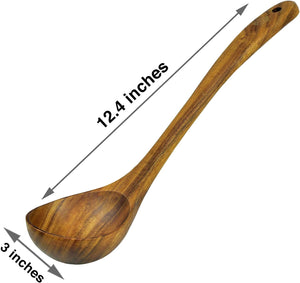 Teak Wooden Serving Spoon, 12.4″ Handle, Medium Scoop Size 2 oz