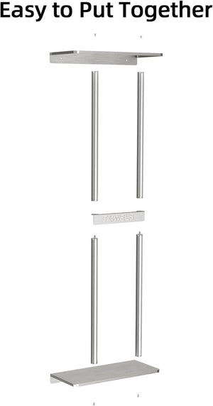 Wall Towel Rack for Rolled Towels, 30 inch Towel Holder Wall Mounted with Metal Shelf Can Holds 6 Large Towels, Brushed Nickel