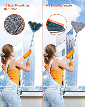 Wall Cleaner with Long Handle, 360° Rotatable Wall Mop, 85“ Baseboard Cleaner Tool Duster for Wall Washer Cleaner Tool