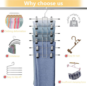 Closet Organizers and Storage-Hanging Closet Organizer-6 Tier, 2 Pack