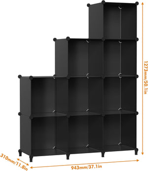 9-Cube Closet Organizers and Storage, Portable Closet Storage Shelves, Black