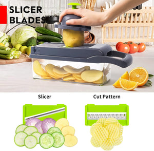 Vegetable/Pro Onion Chopper, Multifunctional 13 in 1 Food Chopper, Kitchen Vegetable Slicer Dicer Cutter With 8 Blades