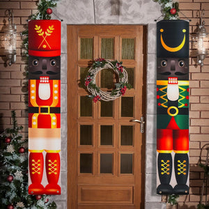 Nutcracker Porch Sign Banner Christmas African Decorations Outdoor Yard Front Porch Sign