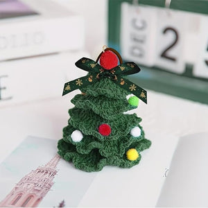 Knitted Mini Christmas Tree Ornaments for Car Decoration