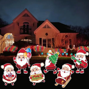 6 PCS Christmas Yard Signs, Santa Claus Garden Signs Lovely Outdoor Decor Xmas