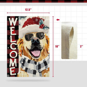 Christmas Golden Retriever Dog Garden Flag, 12.5 x 18 In