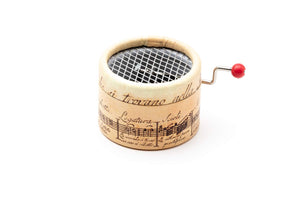 Rocio Music Box Decorated with Ancient Music Writting with the song La vie en Rose in a hand cranked mechanisms