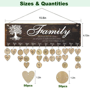 Family Birthday Tracker Reminder Calendar Board, Best Mom Grandma Christmas Mother Day Present Idea