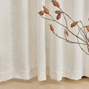 Semi Sheer Farmhouse Country Style Back Tab Draperies Boho Curtains, 84 inches Length 2 Panels