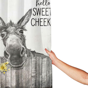 Donkey Shower Curtain Rustic Floral Farmhouse Bathroom Decor, 60 x 72 Inch