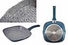 Aluminum Grill Pan With Induction Bottom, Granite Coating, Non Stick 11" Gray